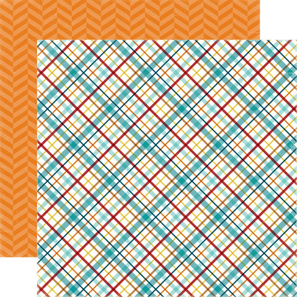 Blue Checkered Scrapbook Paper: Double sided Blue and white